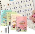 Magic Practice Copy Book for Pre-School Kids, Re-Usable Drawing, Alphabet, Numbers and Math Exercise Notebook, English Magic Book for Children. 