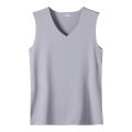Men'S Top Men'S Summer Multi Color Sleeveless Vest Men'S Summer Ice Silk Traceless Thin Breathable Color V-Neck Sleeveless Top.