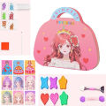 DIY Paper Art Craft Kits-3 in 1 Princess Makeup Kit with Diamond Painting Kits and Princess Dress Up Sticker Book Gifts for Girl. 