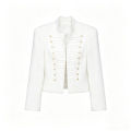 Women's Jacket Short Blazer Rope-Braided Decoration Gold Button Epaulette Women's Wear 2026 Spring Coat.