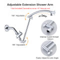 Large panel Rectangle Rain Shower Head With Handheld Spray Combo With Diverter,Height/Angle Adjustable Extension Shower Arm. 