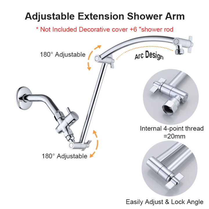 Large%20panel%20Rectangle%20Rain%20Shower%20Head%20With%20Handheld%20Spray%20Combo%20With%20Diverter,Height/Angle%20Adjustable%20Extension%20Shower%20Arm%20-%20Image%203