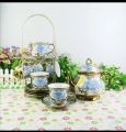 14 pieces Important Quality Tea Set With Metal stand. 