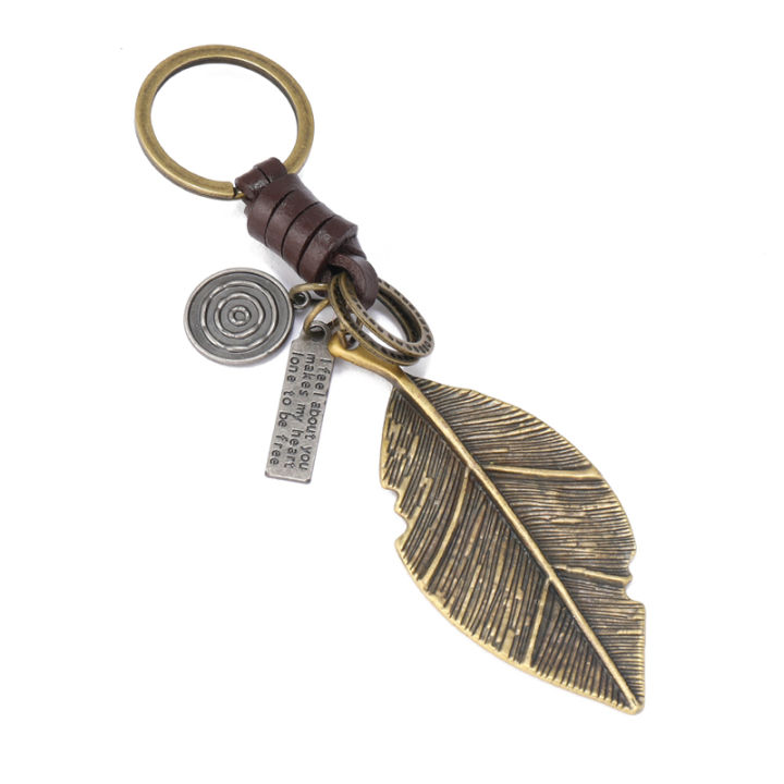 Fashion%20metal%20leaf%20pendant%20men%20keychains%20leather%20key%20ring%20-%20Image%206