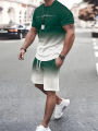 New Men's Outfit Summer Short Sleeve T Shirt Set Fashion 2 Piece Sportwear 3D Printed Casual Shorts Sweatshirt Men's Tracksuit. 