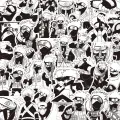 65-75PCS Black White NARUTO Anime Stickers Decoration Suitcase Scrapbooking Laptop Phone Stationery Manga Kid Sticker. 