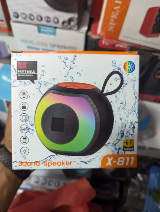 X-811 Colorful light RGB home music, Bluetooth SpeakerWaterproof HiFi,  Super bass Wireless Mini portable, Speaker with Bluetooth, FM Radio