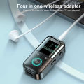 LED bluetooth 5.4 Adapter Transmitter Receiver Wireless Audio 3.5mm AUX Music MP3 Player Supports TF Card For Speaker Headphone. 