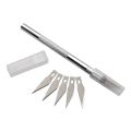 Silver Metal Carving Knife DIY Sculpture Model Making Aluminum Rod Art Knife Wood Carving Blade Hand Tool Set. 