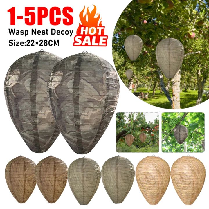 1-5PCS Hanging Wasp Nest Decoy Outdoor Waterproof Fake Wasp Nest Decoy Nest Decoy Hornets Plastic Insects Paper Drive Beehive
