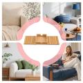 Wooden Couch Armrest Table with Cup Holder Anti-Slip Sofa Arm Tray Snacks Organizer for Living Room Bedroom Couch Protector. 