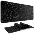 1Pcs Gaming Mouse Pad Large Keyboard Pad 31.5 x 11.8in Topographic Mouse Pad Black and White Mouse Pad for Keyboard with Anti-Sl. 