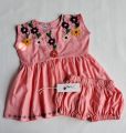 Hand embroidered soft cotton/lawn Frock with heavy neck work summer dress  for baby girls. 