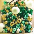 Chrome balloons ( green,golden,white) 30\50 pcs packets jungle Theme combination metallic chamak Party shiny Balloons 10 inch size Helium Balloons for Birthday Party Decoration and Arch Decoration, Birthday, other events Party (rope gift). 
