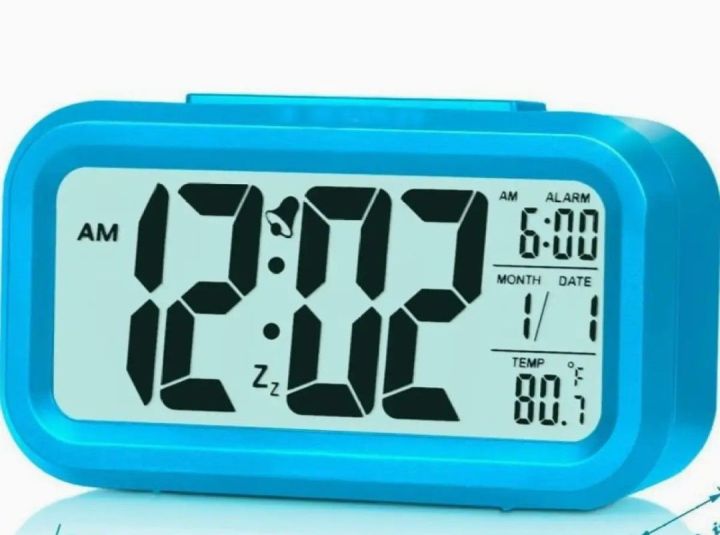 Digital Table Clock with Big Alarm Sound Carbon Fiber Modern Design Digital Display