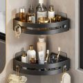 ABS Bathroom Wall Hanging Triangle Toilet Corner Wall Waterproof Non-punching Storage Bathroom Storage Shelf. 