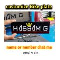 customize Name plate for bike. 