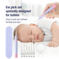 Baby's Luminous Ear Spoon With Dual LED Light Magnifying Glass 6 Types Ear Picks Cleaning Set USB Charging Earwax Cleaner. 