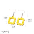 Classic TV Show Friends Earrings Yellow Photo Frame Drop Earrings For Women Cosplay Jewelry Accessories. 
