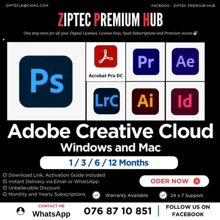 Adobe Creative Cloud 1 Year Paid Account | Daraz.lk