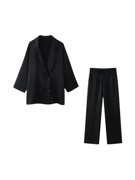 Women's%20Double-Breasted%20Loose%20Blazer%20Coat%20and%20High%20Elastic%20Waist%20Wide%20Leg%20Pants,%20Female%20Two%20Piece%20Sets,%20Fashion%20-%20Image%204