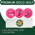 Novelty Golf  for Men Unique, 3 Pcs Pink Golf Balls with  Box, Cool Accessories for Golfers and Father's Day . 