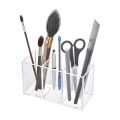 Transparent Makeup Brush Organizer, Makeup Storage Tray, Bathroom Drawer Makeup Organizer, 3 Slot Acrylic Makeup Brush Organizer. 
