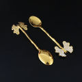 6 pieces of rhinestone butterfly design spoon combination set, coffee spoon, dessert fruit spoon, festive dinner table spoon..
