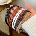 Simplicity Leather Narrow Edge Headband for Women Elegant Simple Face Wash Headband Fashion Girls Hair Band Hair Accessories. 