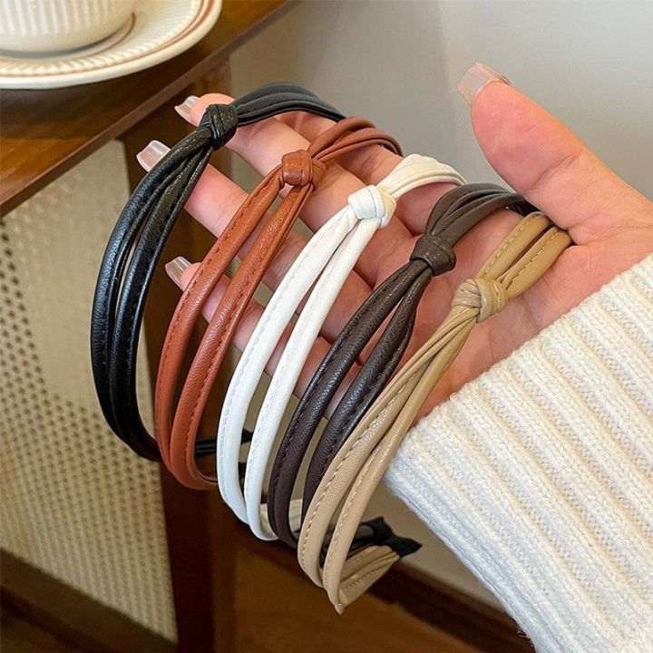 Simplicity%20Leather%20Narrow%20Edge%20Headband%20for%20Women%20Elegant%20Simple%20Face%20Wash%20Headband%20Fashion%20Girls%20Hair%20Band%20Hair%20Accessories%20-%20Image%205