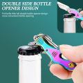 3 In 1 Keychain Bottle Opener Multifunctional Stainless Steel Folding Rustproof Durable Toothpicks For Men Women Ideal Gift. 