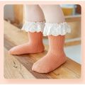 2/1 Pairs Girl Socks Ruffle Baby Spring Summer Children's Princess Socks Lace Cotton Medium Tube Autumn Girl Socks Baby. 