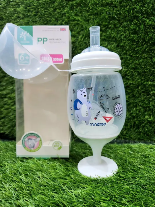 "Minitree%202-in-1%20Wide%20Neck%20Baby%20Feeding%20Bottle%20with%20Stand%20%E2%80%93%20Anti-Colic%20Nipple,%20BPA-Free,%20Soft%20Silicone%20Teat,%20330ml%20(11oz),%20Easy%20to%20Clean,%20Leak-Proof,%20Suitable%20for%20Newborns%20&%20Infants%20%E2%80%93%20Multiple%20Colors"%20-%20Image%202