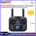 HotRC HT-10A 2.4G 10CH Multi-Functional Transmitter HT10A Left/Right Hand Remote Control w/F-10A Receiver for RC Aircraft Plane.