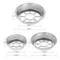 10pc Oil-Proof Aluminum Foil Tin Box Round Disposable BBQ Tray Non-Stick Liner Steaming Basket Mat for Cake Pastry Food Bakeware.