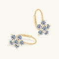 Original 925 Sterling Silver Flower Hoop Clip Earrings D0.60CT Full Moissanite Earrings for Women Wedding Jewelry Valentine Gift. 
