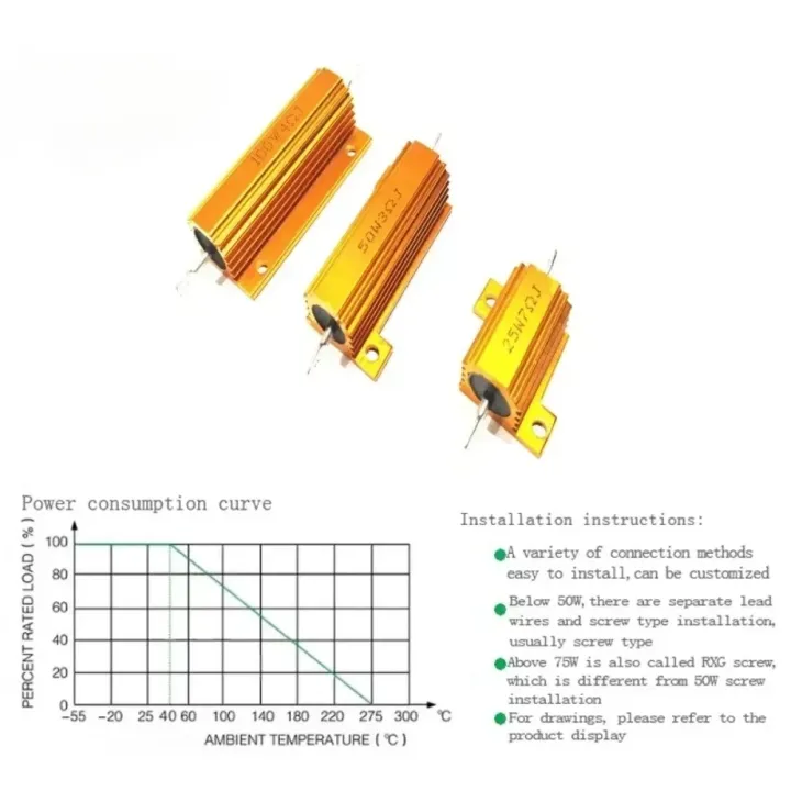 2PCS%2010W%2025W%2050W%20100W%20Metal%20Shell%20Case%20Wirewound%20Resistor%20%200.1~1K%20ohm%20Aluminum%20Power%20Resistance%20Load%20Resistor%200.1ohm%203ohm%20%2050ohm%20-%20Image%202