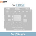 AMAOE M1 M2 0.12mm BGA Reballing Steel Mesh Template for MAC Notebook 2021 2022Pro Air5/6 Planting Tin Stencil Net. 