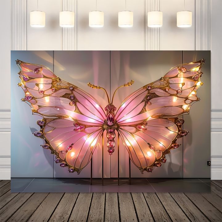 1%20giant%20pink%20butterfly%20decoration%20with%20glowing%20gold%20frame%20-%20butterfly%20party%20decoration%20-%20Image%205