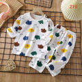 Ready to ship fashion children's pajamas set two piece sets graphic printing children's clothing. 