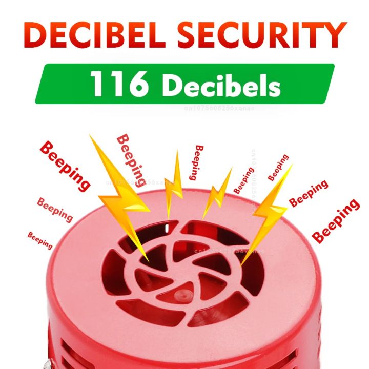 12v Mini 110dB Red Air Raid Siren Horn Speaker Alarm Car Truck Sound ...