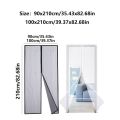 Heavy-Duty Magnetic Mesh Curtain Black Or White Magnetic Closure Mosquito Net Nine-Button for Balcony Patio Screen Door.
