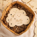 Wooden Milestone Monthly Cards Cloud Flower Animal For Record Newborn Photography Accessories Baby Souvenir Birthing . 