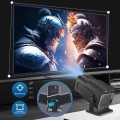 HY320 Portable Auto Keystone Projector,FHD 1080P Smart Projector Support 10000 Lumens with WiFi 6, BT 5.0, 180 Degree Rotation, Built-in Android 11.0. 
