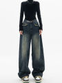 Spring Autumn Wide Leg Jeans Women High Waist Denim Trousers Women's Jeans Harajuku Vintage BF Style Loose Femme Streeetwear. 