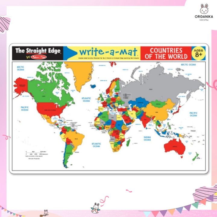 Write-a-mat learning mat world map Melissa & Doug write-a-mat learning ...