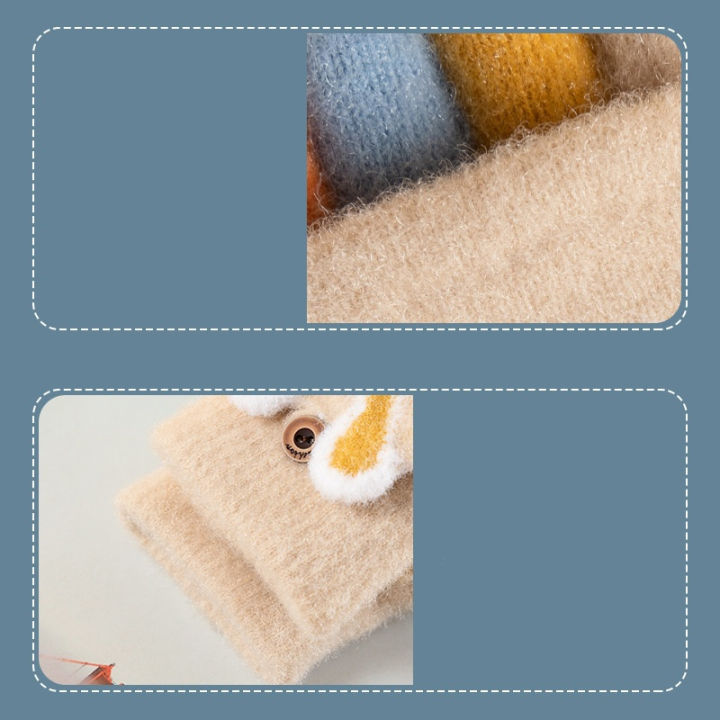Winter%20Children%20Cartoon%20Gloves%20Cute%20Rabbit%20Thick%20Warm%20Kids%20Half%20Finger%20Flip%20Mittens%20Outdoor%20Toddler%20Windproof%20Gloves%20For%201-12Yrs%20-%20Image%206