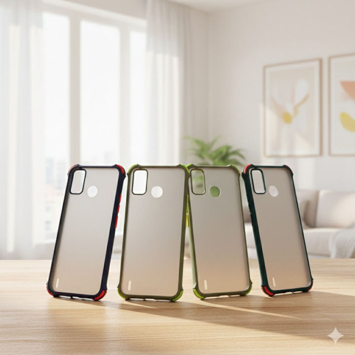 Tecno Spark 6 Go Back Cover Smoky Matte Bumper Armor Case