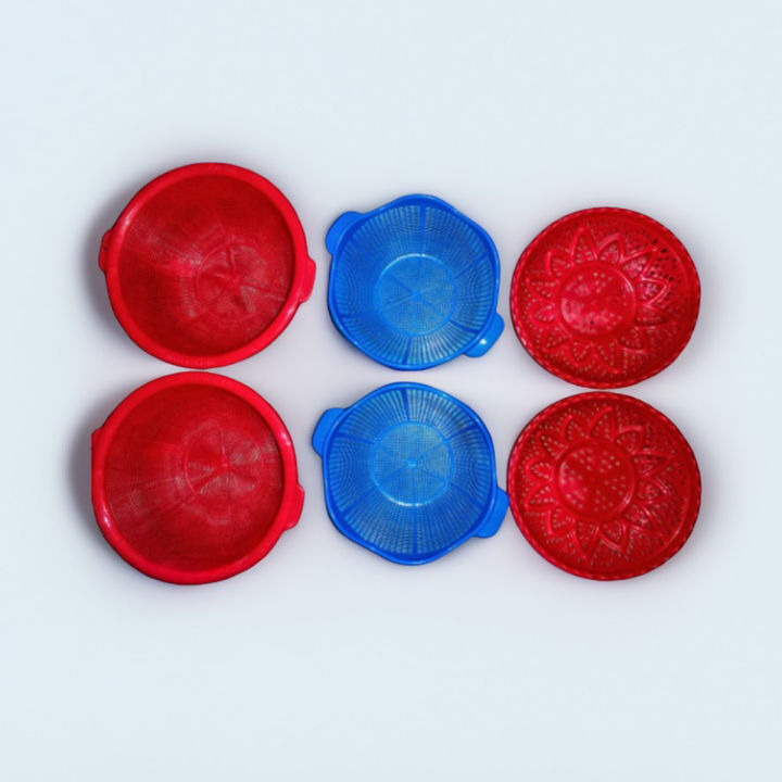 Plastic Vegetable and Fruit Holding Basket Set 6 Piece Combo, Durable and Eco-Friendly Storage Solution for Fresh Produce