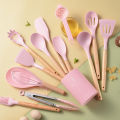 12PCS Food Grade Silicone Kitchen Cookware Utensils Turner Spatula Measuring Spoon Practical Cooking Tool Kitchenware Set.